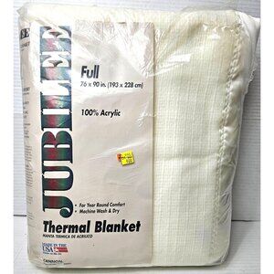 Vintage Jubilee Ivory Full Size 76 x 90 Thermal Blanket Year Round Comfort USA